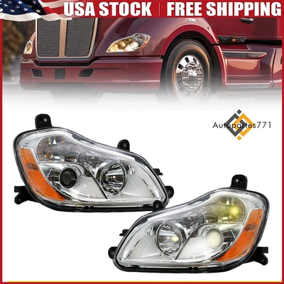 For Kenworth T680 2013-2021 Headlight Assembly Driver & Passenger Side Projector - Изображение 1 из 4