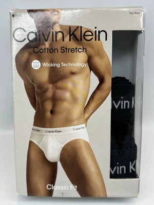 Calvin Klein Mens Hip Briefs Classic Fit 2 Pair Black Size Small New Open Box - Image 1 of 4