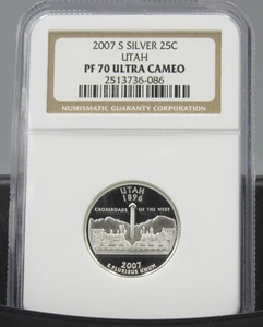 2007 S Utah Silver NGC PF 70 UCAM - Picture 1 of 2