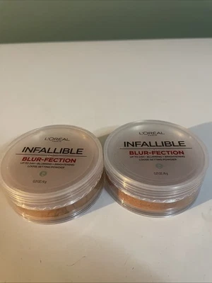 2 PACK L'Oreal Paris Blur-fection Setting Powder #15 TRANSLUCENT MEDIUM DEEP New - Image 1 of 2