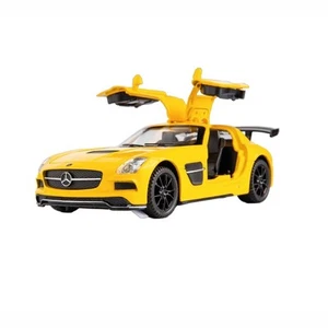 Alloy Collectible Yellow SLS AMG Toy Vehicle Pull Back Die-Cast Car Model wit... - Picture 1 of 6
