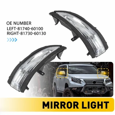 Luz de señal de giro del espejo lateral L&R lente transparente ámbar para Lexus LX570 GX460 2010-23 Foto 1 de 4