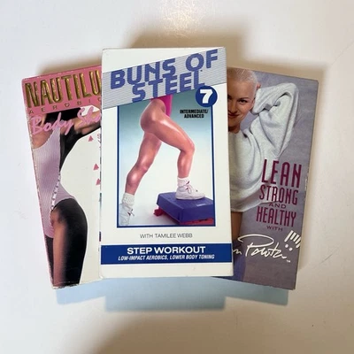 Buns of Steel 7 VHS Step Workout 1993 Susan Powter Nautilus Lot 3 Exercise Tape - Image 1 of 4