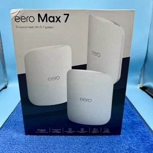 eero - Max 7 Tri-Band Mesh Wi-Fi 7 System (3-pack) - White - Photo 1/6