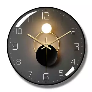 Orologio da parete al quarzo nordico silenzioso moda ultrasottile telaio PVC vetro temperato - Foto 1 di 8