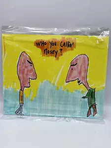 Abstrakte Folk Pop Moderne Cartoon Szenen des Alltags Kunstdruck neugierig - Bild 1 von 3