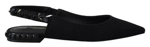 DOLCE & GABBANA Shoes Slingback Charmeuse Black Flats Crystal EU36/US5.5 1120usd - Picture 1 of 12