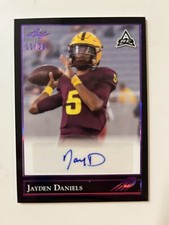 JAYDEN DANIELS 2021 Leaf Memories 1992  PURPLE FOIL ARC AUTO SSP #/30 BOOM!