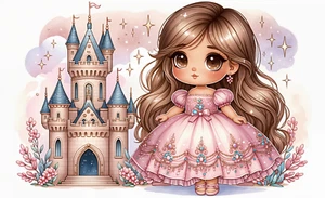 Princess with Castle, 12oz Tumbler, Straw, Stainless Steel, Leak Proof, (t12-65) - Picture 1 of 2