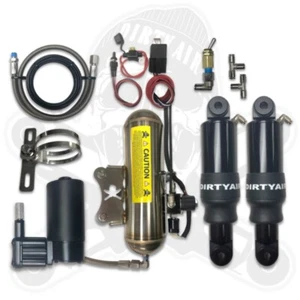 Dirty Air Harley Touring Bagger Rear Fast Up Air Ride Shocks Suspension Kit 80+ - Picture 1 of 4