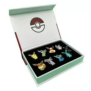 Juego de pines Pokémon Eeveelutions esmaltado caja de regalo - broche Eevee Evolution de 9 piezas - Imagen 1 de 7