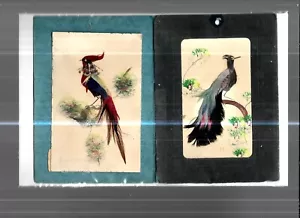 Eight (8) Handmade Pictures made of Genuine Bird Feathers 3.5 by 5.5 inches - Picture 1 of 4
