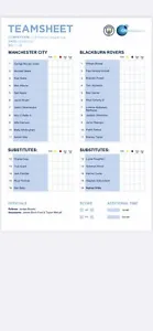 Man City FC U18 v Blackburn Rovers FC U18 Team Sheet (Season 2022-2023) - Picture 1 of 1