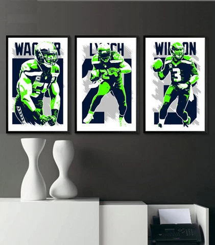 SEATTLE SEAHAWKS art print/poster FAN PACK #3 3 PRINTS! Cover