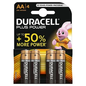 Pack of 4 Duracell Plus Power AA Alkaline Batteries 1.5v LR6 MN1500 STILO MIGNON - Picture 1 of 6