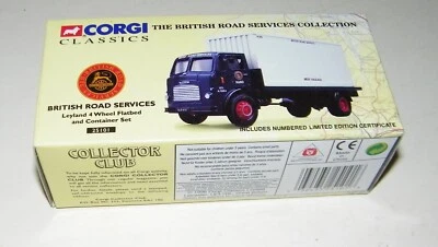 CORGI CLASSIC BRITISH ROAD SERVICES LEYLAND 4 WHEEL FLATBED & CONTAINER 25101 - Image 1 of 4