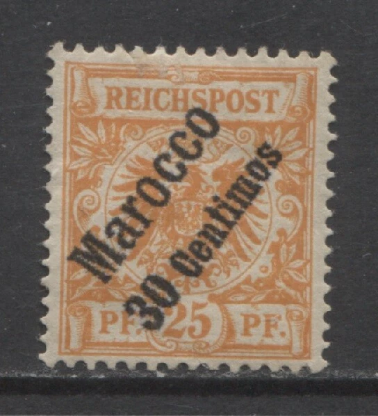 Germany 1899 offices in MOROCCO  30 Centimos early issue mint*, $ 41.00 - Image 1 of 1