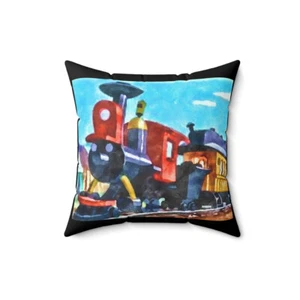 Spun Polyester Square Pillow Disneyland ~Casey Jr Circus Train~ - Picture 1 of 7