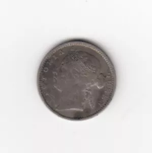 1885 Straits Settlements 10 Cents Silver Coin - Fine - Picture 1 of 2