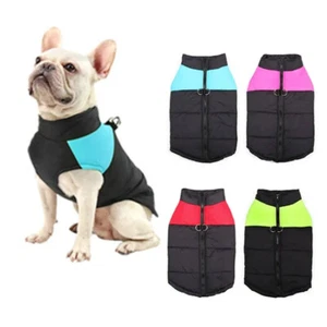 Winter Pug Chihuahu Windproof Pet Coat with D Rings Waterproof Dog Vest Outdoor - Picture 1 of 16