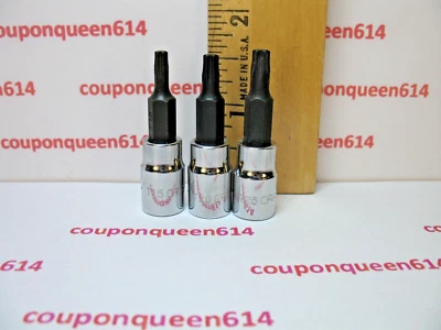 Craftsman 3pc Set 1/4" DriveTorx Bit Sockets.42661,42662,42663,T15,T20,T25 - NEW - Image 1 of 4