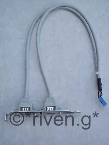 USB HEADER CABLE@USB 2.0 COMPATIBLE@SHIELDED CABLE ADD 2 X USB PORTS TO YOUR PC - Picture 1 of 11
