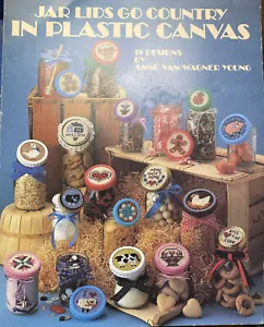 1985 VTG Leisure Arts Plastic Canvas Pattern Book Jar Lids 896 Christmas Gifts - Picture 1 of 7