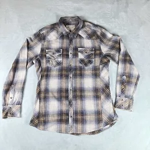 BKE Buckle Vintage 1967 Mens Pearl Snap Shirt Size Large Long Sleeve Plaid - Picture 1 of 14