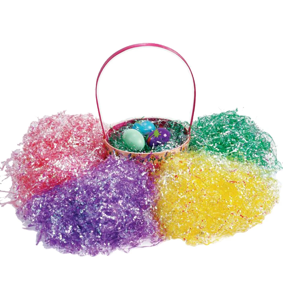 VEIL ENTERTAINMENT Iridescent Easter Grass Beautiful Color Spring Shred Plastic Gift Basket Fill...