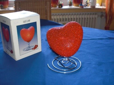 OVP - Glitzer Herz Lampe rot 27cm - Herzlampe Leuchte Nachtlicht Stimmungslicht - Bild 1 von 4