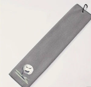 Microfiber Angry Golf Bag Towel, Waffle Weave, Soft, Quick Dry, 3 Fold with Clip - Picture 1 of 4