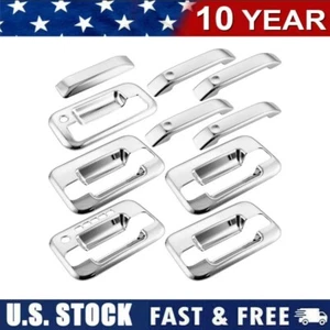 Chrome 4 Door Handle Cover Covers w/ KeyPad New For 2004-2014 Ford F-150 F150 - Picture 1 of 6