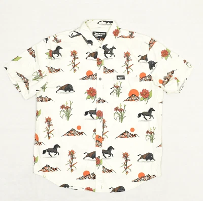 Jackson Hole Men's Button Down Shirt Horse Buffalo Cotton Multicolor Size L - Image 1 of 4