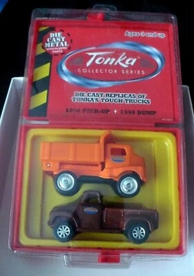 2001 DIE CAST REPLICAS OF TONKA  TOUGH TRUCKS 1949 DUMP TRUCK,BROWN 1956 PICKUP - Image 1 of 4