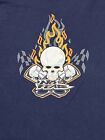 T-shirt vintage No Fear manches longues Skull Flames bimoteur taille S Sall/Moyenne 