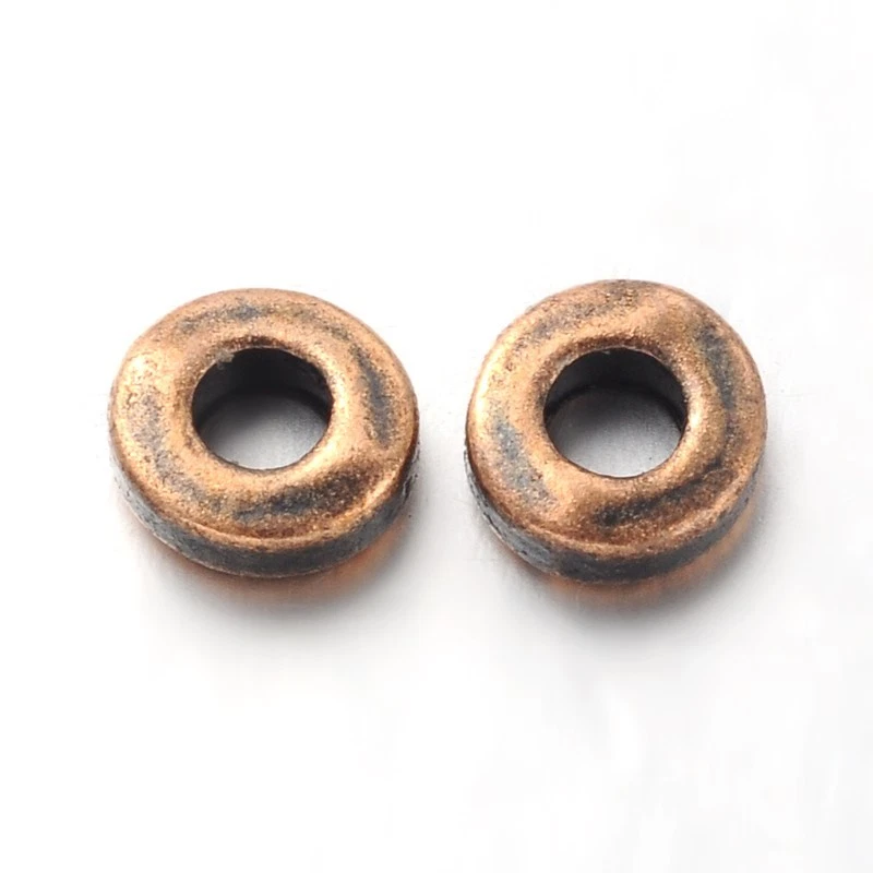 1000pcs Tibetan Alloy Donut Metal Beads Smooth Loose Spacer Nickel Free Tiny 6mm - Image 1 of 1