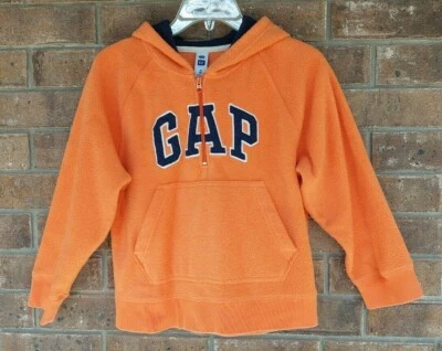 Chaqueta Pullover Juvenil GAP Polar Talla 8 Mediana 1/4 Cremallera Niño Niña Naranja Logo Bolsillo Foto 1 de 4