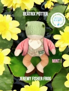 Eden Beatrix Potter Peter Rabbit Jeremy Fisher Frog 11" Plush Vintage - Mint ! - Picture 1 of 4