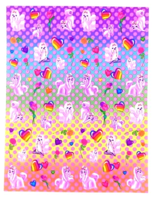 Lisa Frank Vintage Shih Tzu Dog Puppy Rainbow Mini Sticker Sheet 6" x 4" S674 - Image 1 of 2