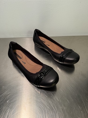 Ballerine mocassino Clarks donna Kinzie in pelle nero chiaro taglia 8 5