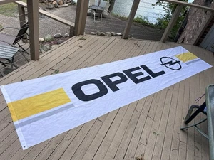 Vtg OPEL Car Sign Dealership Flag Banner Rare Service Wall Decoration Hot Rod - Picture 1 of 10