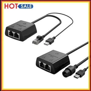 Répartiteur de Câble Ethernet 1 à 2 avec Câble USB Rallonge de Câble Réseau Internet - Photo 1/15