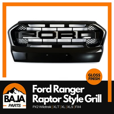 Ford Ranger Raptor Style Grill (GLOSS BLACK) PX2 2015-2018 - image 1 of 2