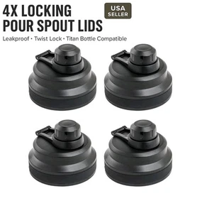 4X Locking Pour Spout Lids for Titan Water Bottles – Leakproof Twist Top - Picture 1 of 5
