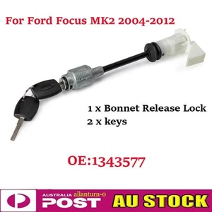 For 2004-2012 Ford Focus MK2 1343577 2 Keys Bonnet Release Lock Latch Repair Kit - Picture 1 of 11