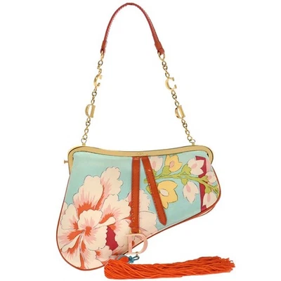 Bolso de mano Christian Dior azul claro satinado 106BM-0073 145143 Foto 1 de 4