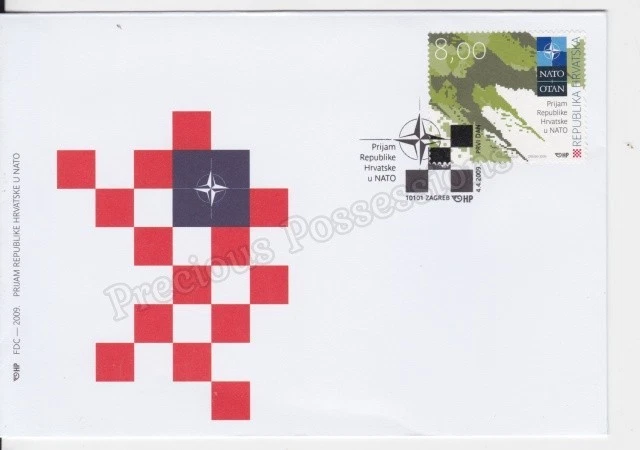 CROATIA FDC FIRST DAY COVER 2009 CROATIA ENTRY INTO NATO - Image 1 of 1