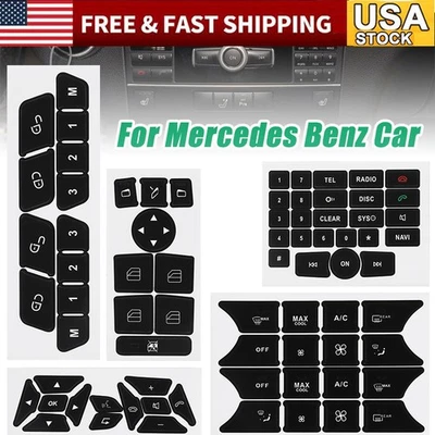 Button Repair Stickers Kits For Mercedes Benz A B C E-Class SLK CLS SL GLK-Class - Image 1 of 4