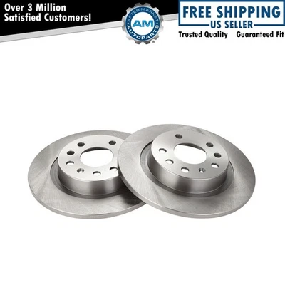 Rear Brake Rotors Set Solid For 2003-2011 Saab 9-3 2010 9-3X - Image 1 of 4