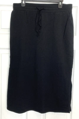 J. Jill PureJill Women’s Skirt black thick knit medium petite straight knee - Image 1 of 4